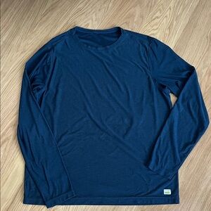 Vuori Men’s Strato Tech Tee Navy Heather Long Sleeve Tee size M